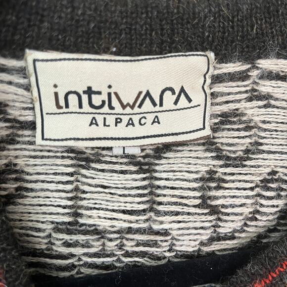 Intiwara Alpaca Cardigan Sweater Womens Size Large Aztec Preppy Old Money Class - Picture 5 of 10